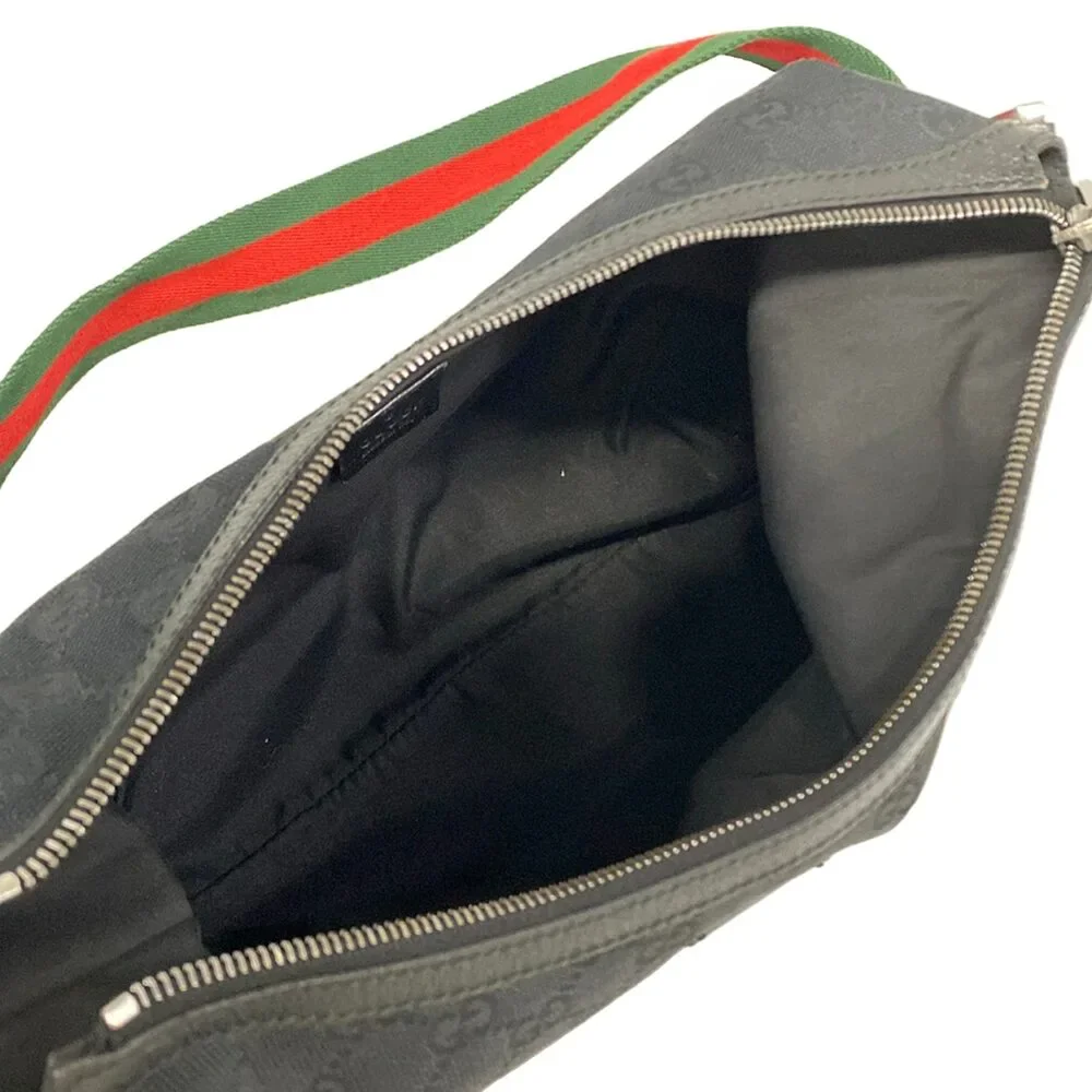 Gucci GG Pattern, Shelly (Web) Shoulder Bag 181092 Black Green Red Jacquard